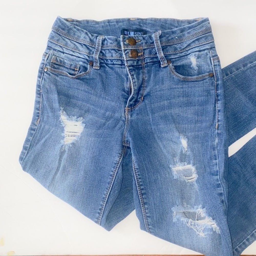 Ripped skinny‎ jeans sz 3 Blue Spice